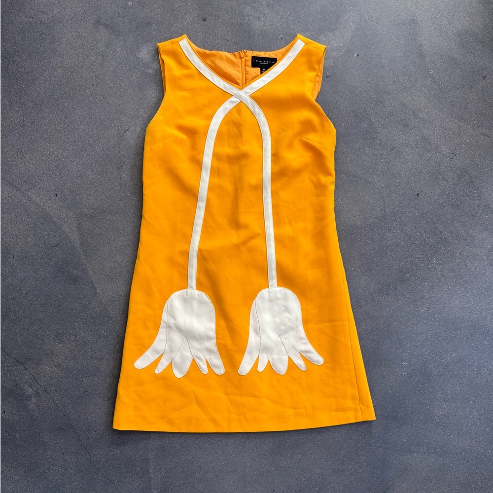 Victoria Beckham for Target Yellow Shift Dress with White Appliqué